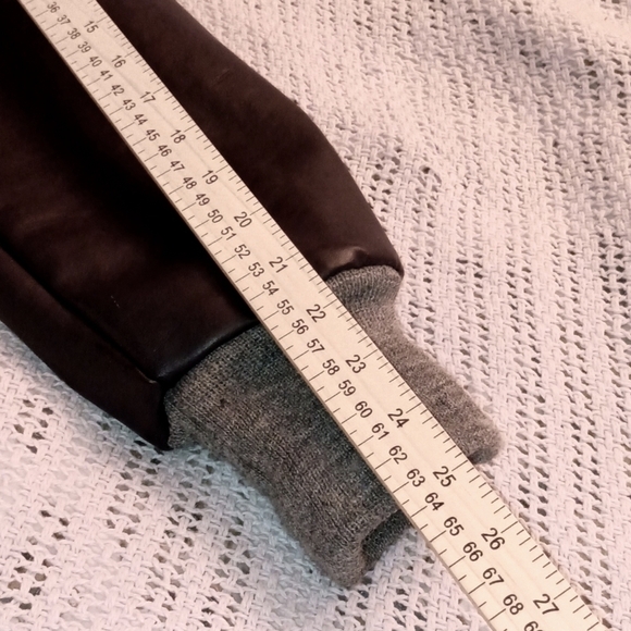 DeLong Varsity Men's Grey Wool Blend and Faux Leather Jacket - Picture 10 of 11